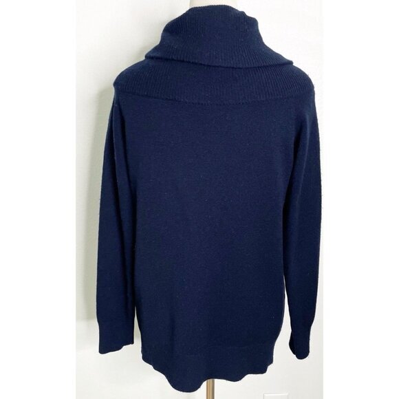 T Alexander Wang Wool Cashmere Cowl Neck Navy Blue Sweater Size Small - Picture 2 of 4